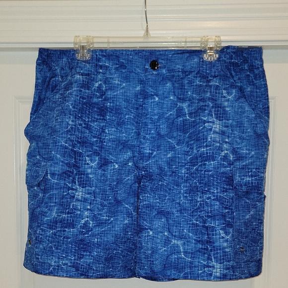Reel Legends Other - Reel Legends Blue Grid Cargo Fishing Shorts